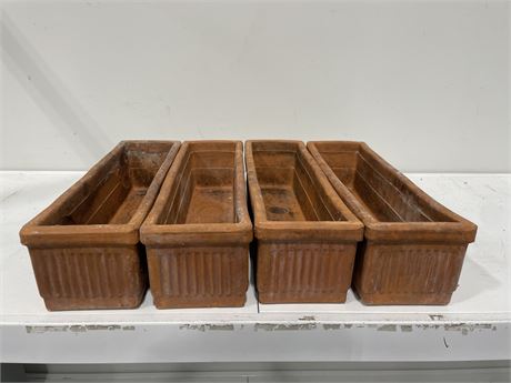 4 MADE IN ITALY CERAMIC PLANTERS 5”x18”
