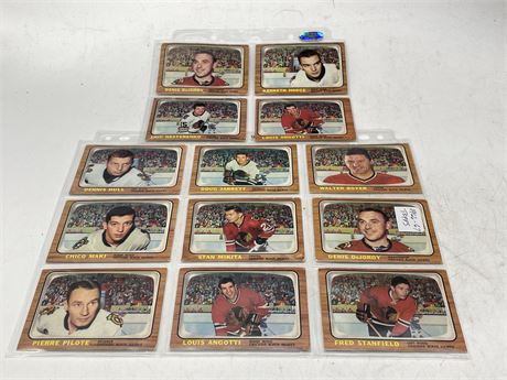 SET OF 13 1960S NHL TOPPS CARDS