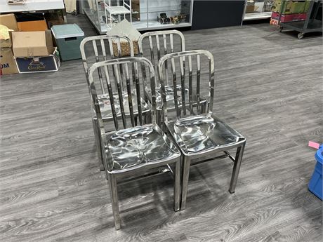 4 CHROME CHAIRS (33” to top of back rest)