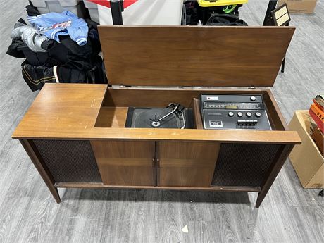VINTAGE VICTORCRAFT CABINET STEREO / RECORD PLAYER (54” wide)