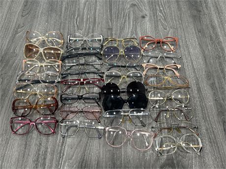 LARGE LOT OF HIGH QUALITY LADIES GLASSES / SUNGLASSES - LOTS ARE VINTAGE