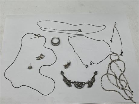 LOT OF MISC STERLING JEWELLERY