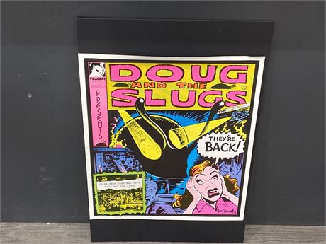 VINTAGE 1992 DOUG & THE SLUGS POSTER - DOUG BENNETT ARTIST - 23”x19”