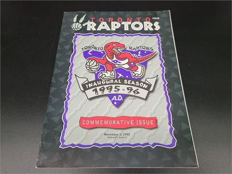 1ST GAME PROGRAM 1995 TORONTO RAPTORS