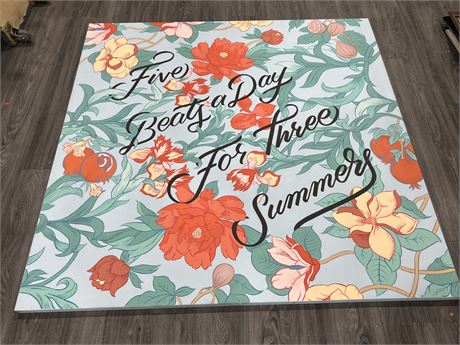 VERY LARGE PAINTING ON CANVAS “FIVE BEATS A DAY FOR THREE SUMMERS” (6ftx6ft)