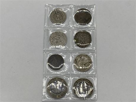 8 BEAUTY VINTAGE COINS - 1800’S
