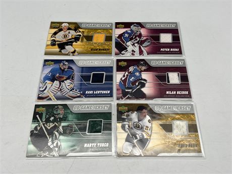 6 MISC 2006-07 UPPER DECK SERIES 1 GAME USED JERSEY CARDS