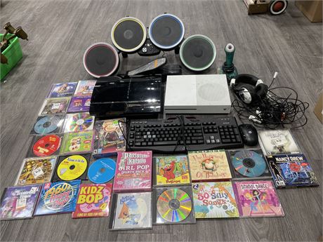 LOT OF VIDEO GAME ACCESSORIES/PC GAMES