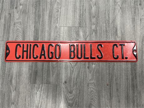 CHICAGO BULLS METAL SIGN (36”x6”)