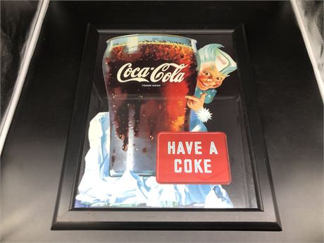 TWO FRAMED COKE COLA AD POSTER(19x23)