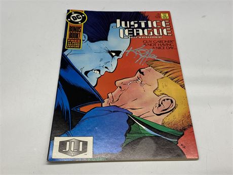 JUSTICE LEAGUE INTERNATIONAL #18 SIGNED BY KEITH GIFFEN