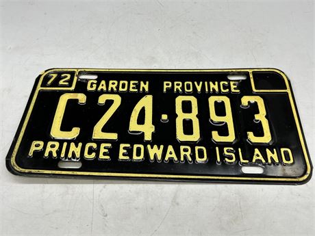 1972 PRINCE EDWARD ISLAND LICENSE PLATE