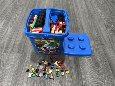 LEGO CARRY BOX FULL OF LEGO 9”x9”x8”