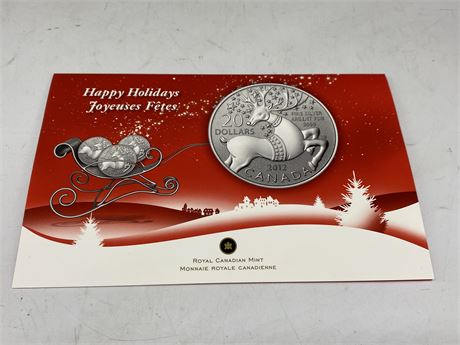 2012 ROYAL CDN MINT $20 FOR 20 HOLIDAY SILVER COIN