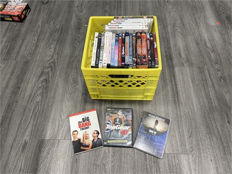 CRATE OF MISC DVDS