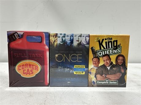 3 SEALED DVD BOX SETS - CORNER GAS, ONCE & KING OF QUEENS