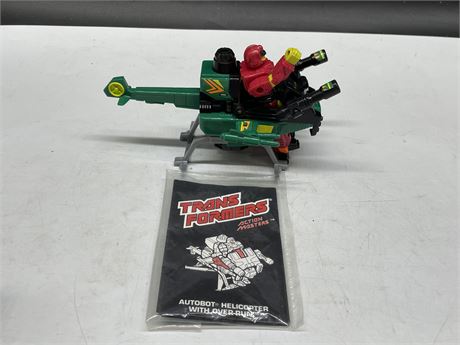 VINTAGE IN BOX INCOMPLETE TRANSFORMERS ACTION MASTERS ATTACK HELICOPTER
