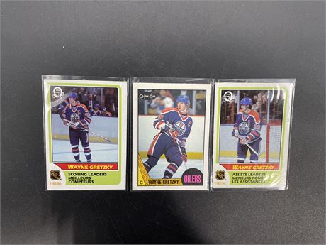 (3) 80’s GRETZKY CARDS