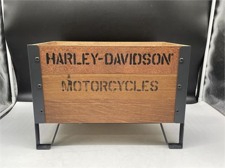 HAND MADE HARLEY DAVIDSON MOTORCYCLE BOX - FIT RECORDS - 16”x10”x11”