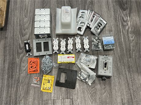 HOME ELECTRICIANS LOT OF NEW ELECTRICAL ITEMS / ESSENTIALS