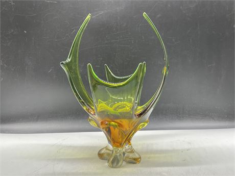 LARGE HEAVY CHALET ART GLASS 13”