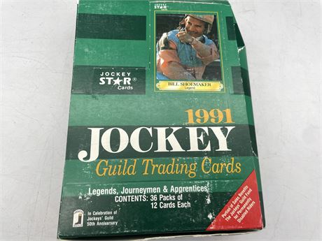 1991 JOCKEY TRADING CARDS FULL BOX/SEALED PACKS 36