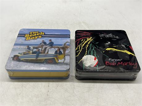 2 SEALED STEEL CASE CD BOX SETS - BOB MARLEY & THE BEACH BOYS