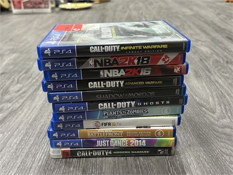 10 PS4 GAMES & 1 PS3 GAME