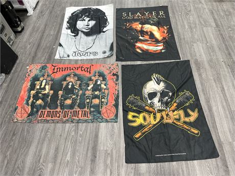 4 EARLY 2000s MUSIC BANNERS (28”x42”)
