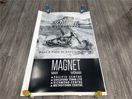 LARGE 6’x4’ INDIAN MOTORCYCLE ADVERTISEMENT