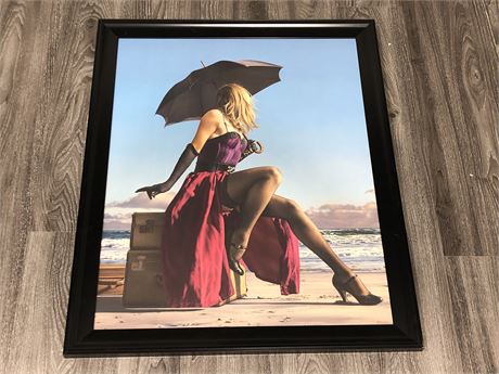 LARGE FRAMED GIRL PICTURE 28X34”