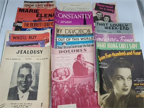 OLD SHEET MUSIC BACK TO THE 1940'S