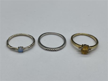 3 925 STERLING RINGS (SIZES 6-7)