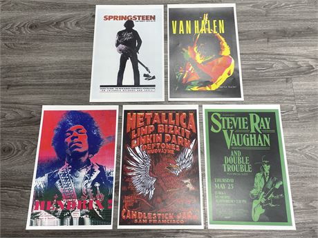 5 MISC. ROCK POSTERS (17”x11”)