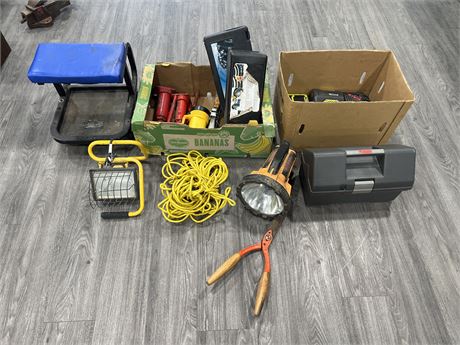 LARGE LOT OF ASSORTED TOOLS & ECT