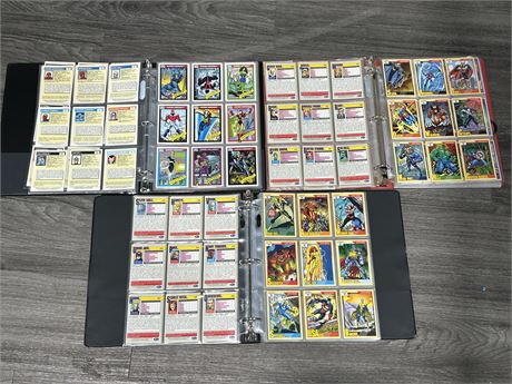 3 BINDERS FULL OF EARLY 90’S MARVEL COLLECTORS CARDS