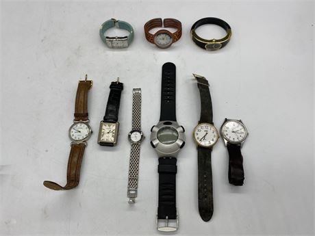 AUTHENTIC GUCCI WATCH & 8 ASSORTED WATCHES