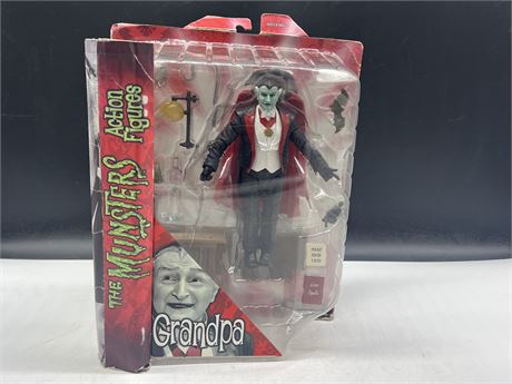 NEW LARGE THE MUNSTERS “GRANDPA” ACTION FIGURE - BOX HAS SOME WEAR