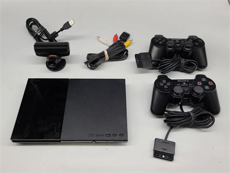 PS2 SLIM COMPLETE WITH CAMERA EYE