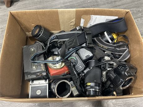 LARGE LOT OF PARTS CAMERAS & ACCESSORIES