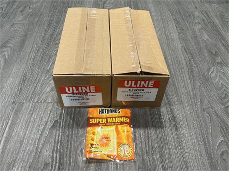 2 BOXES OF NEW ULINE SUPER HOT HANDS - HAND WARMERS