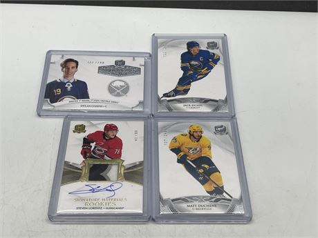 4 ROOKIES / AUTOS / NUMBERED HOCKEY CARDS