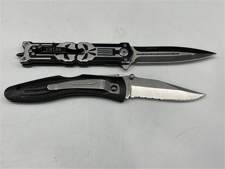 SMITH & WESSON KNIFE & CHINA KNIFE (LARGEST BLADE IS 4”)