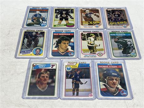 11 VINTAGE NHL ROOKIE CARDS
