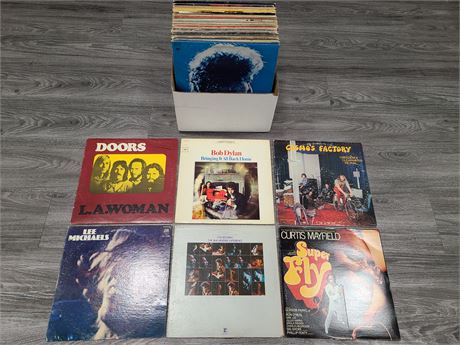 BOX OF ROCK RECORDS (most are scratched)