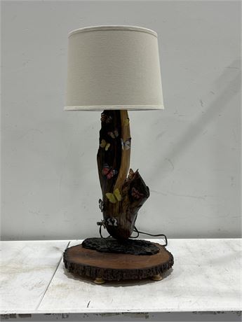 FOLK ART STYLE LAMP (33” tall)