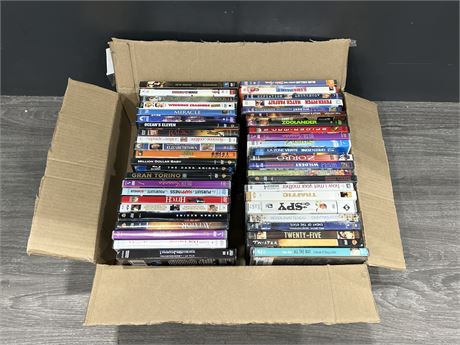 BOX OF DVDS - SOME STILL SEALED