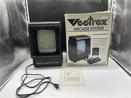 VECTREX ARCADE SYSTEM IN WORKING CONDITION WITH BOX & GAME OVERLAY 1981