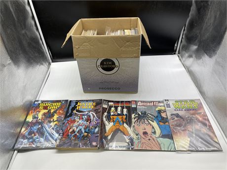 BOX OF MISC COMICS & GRAPHIC NOVELS MOSTLY DC