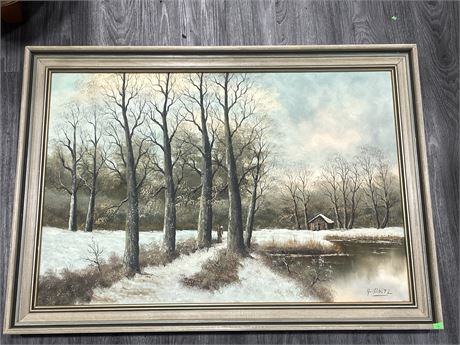 SIGNED H. STOLTZ OIL ON CANVAS (40.5” wide x 20” tall)
